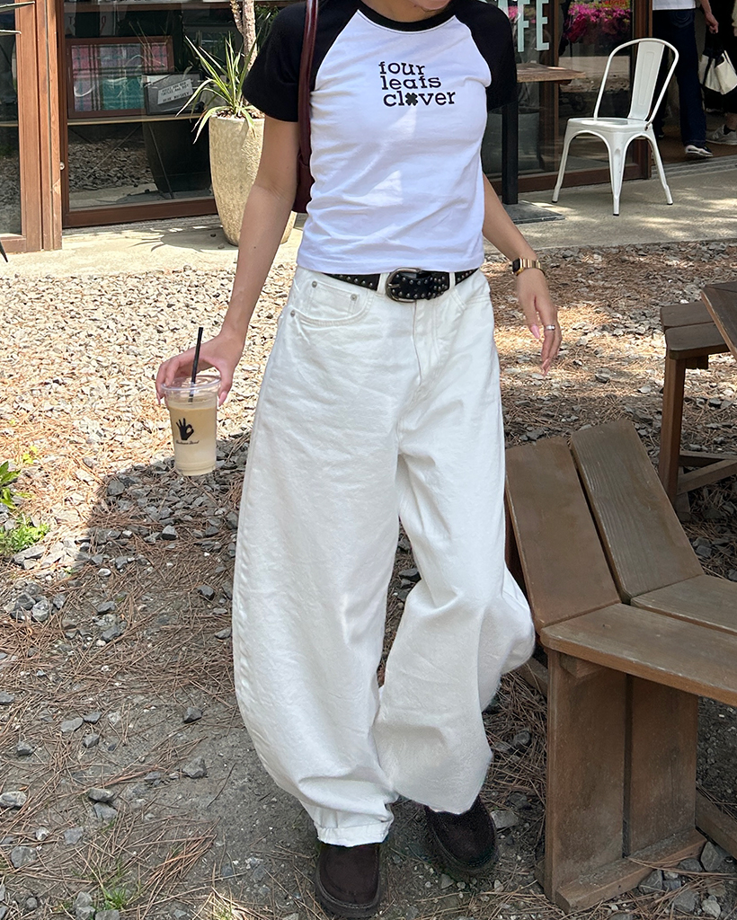 リボンバックポケットスーパーバルーンコットンパンツ