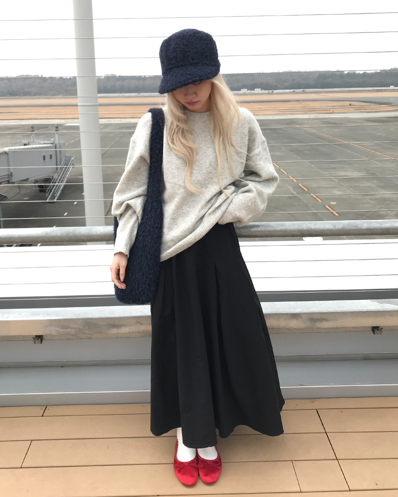 ツータックロングスカート