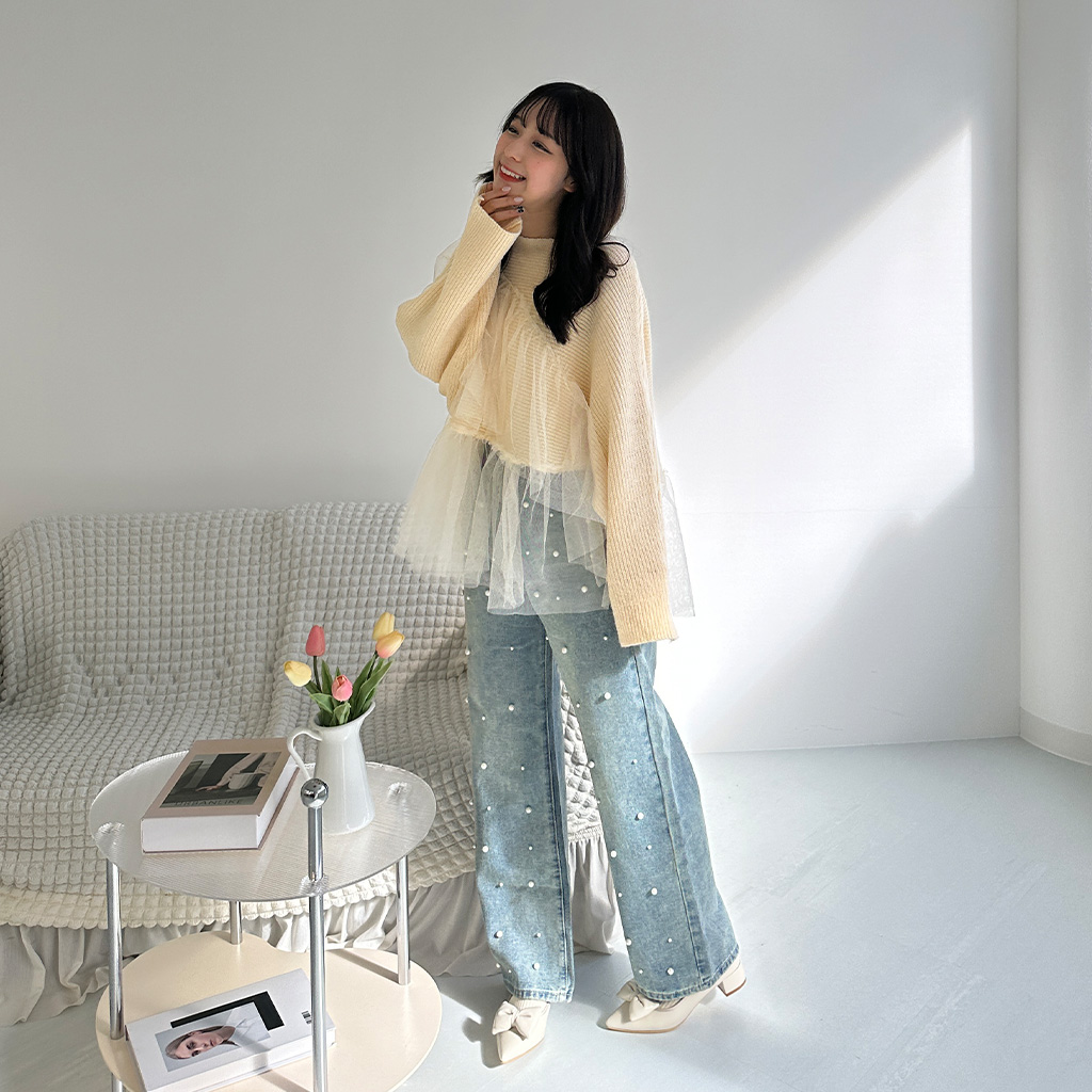 アンバランスフリルニット | ファッション通販サイト NUGU