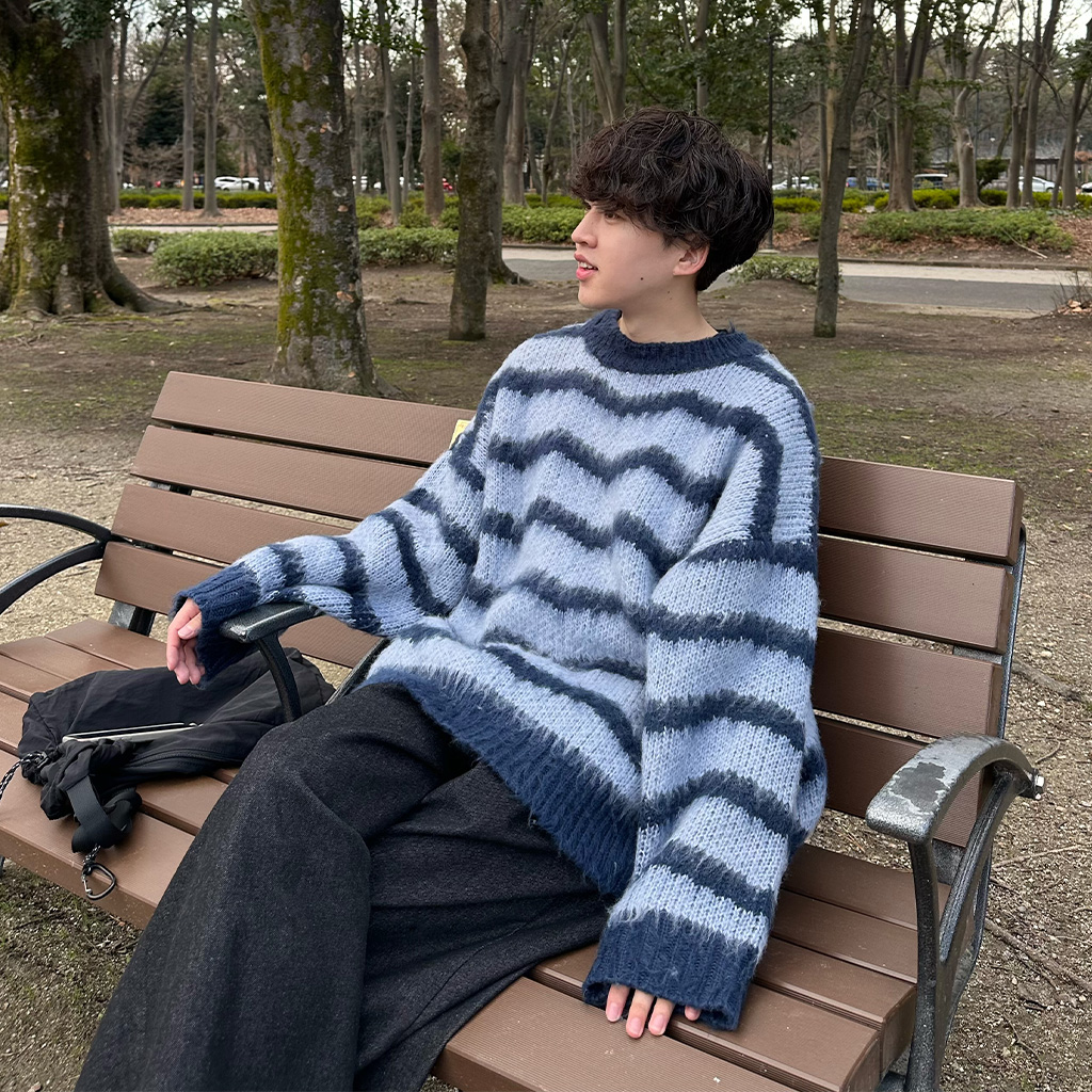 NATIVE VILLAGE モヘアボーダーセーター NATIVE VILLAGE モヘアボーダーセーター - メルカリ