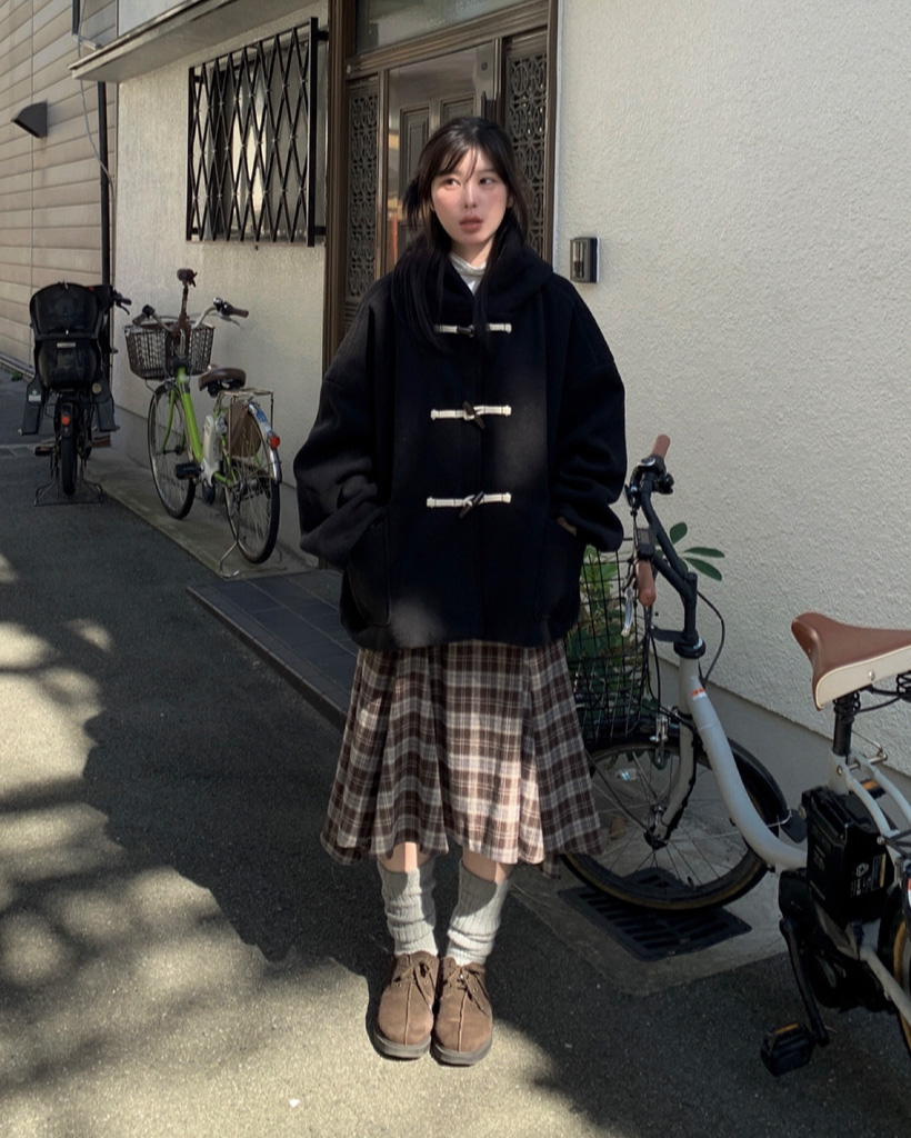 フラットポケットショートダッフルコート