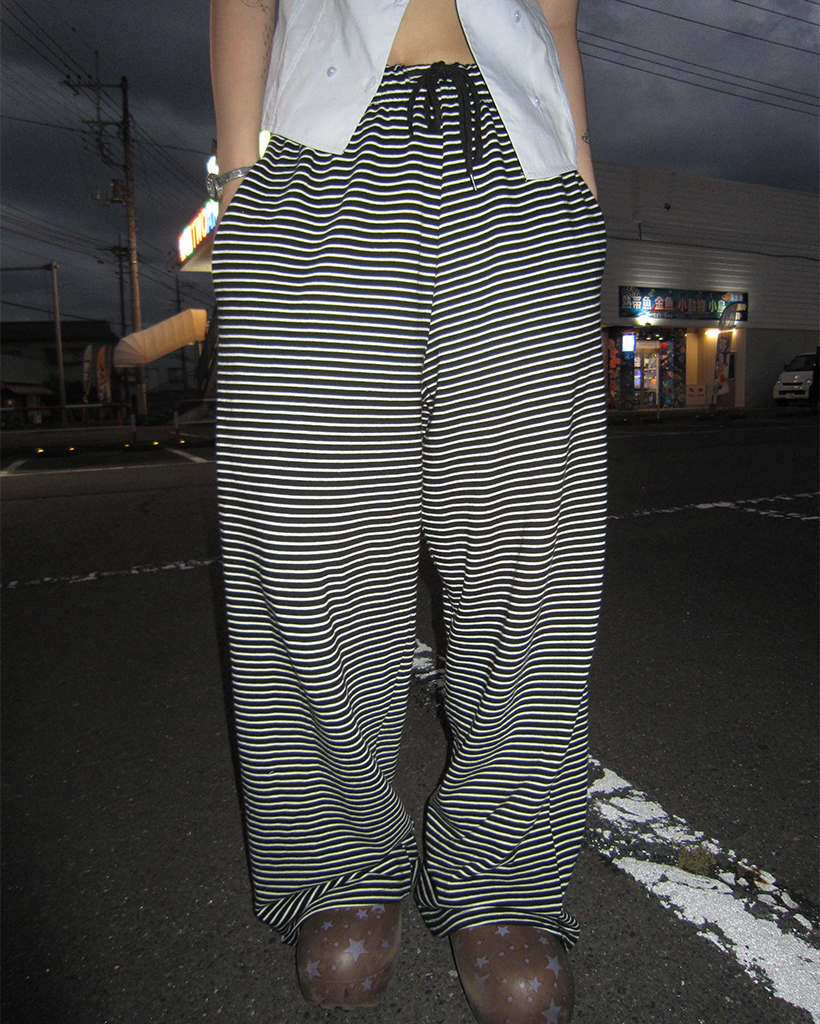 ペンシルボーダーワイドスウェットパンツ | ファッション通販