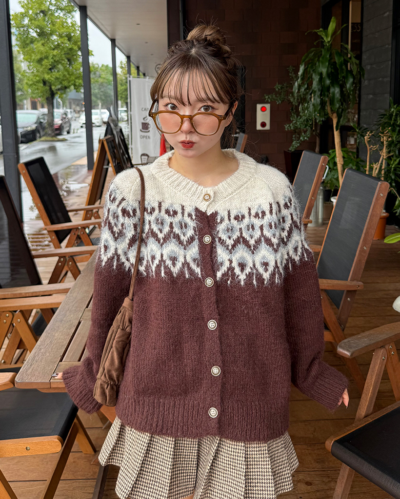 ウールノルディックラウンドカーディガン | ファッション通販サイト NUGU