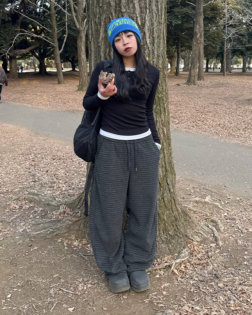 オーバーサイズボーダーイージーパンツ