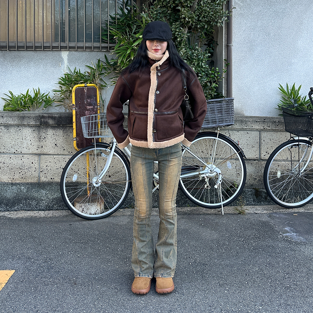 FOXEY ダークデニム ブーツカットパンツ forksy.】カットオフダメージデニムパンツ forksy.│MONO-MART