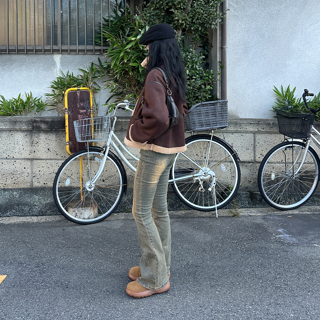 カットアウトブーツカットデニム ハイウエストスリムブーツカットデニム 4サイズ ボトムス[品番