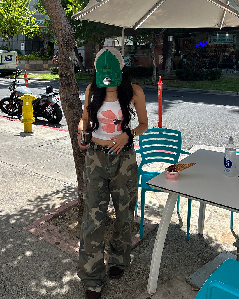 カモフラージュグリーン パンツ ユニークヨークカモフラージュカーゴパンツ | ファッション通販