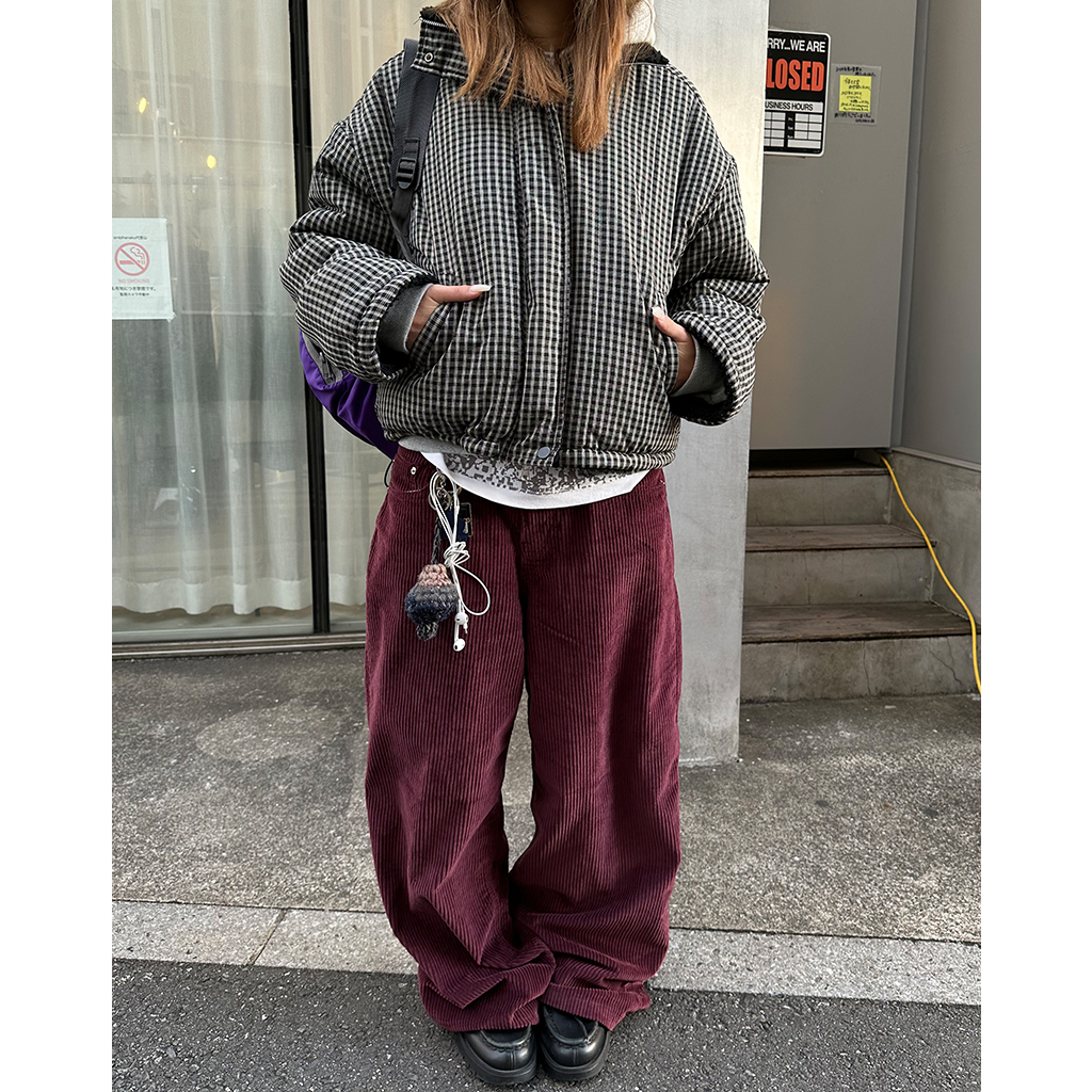 コーデュロイワイドパンツ　黒 セール】【neos -addictive design-】ルーズシルエット