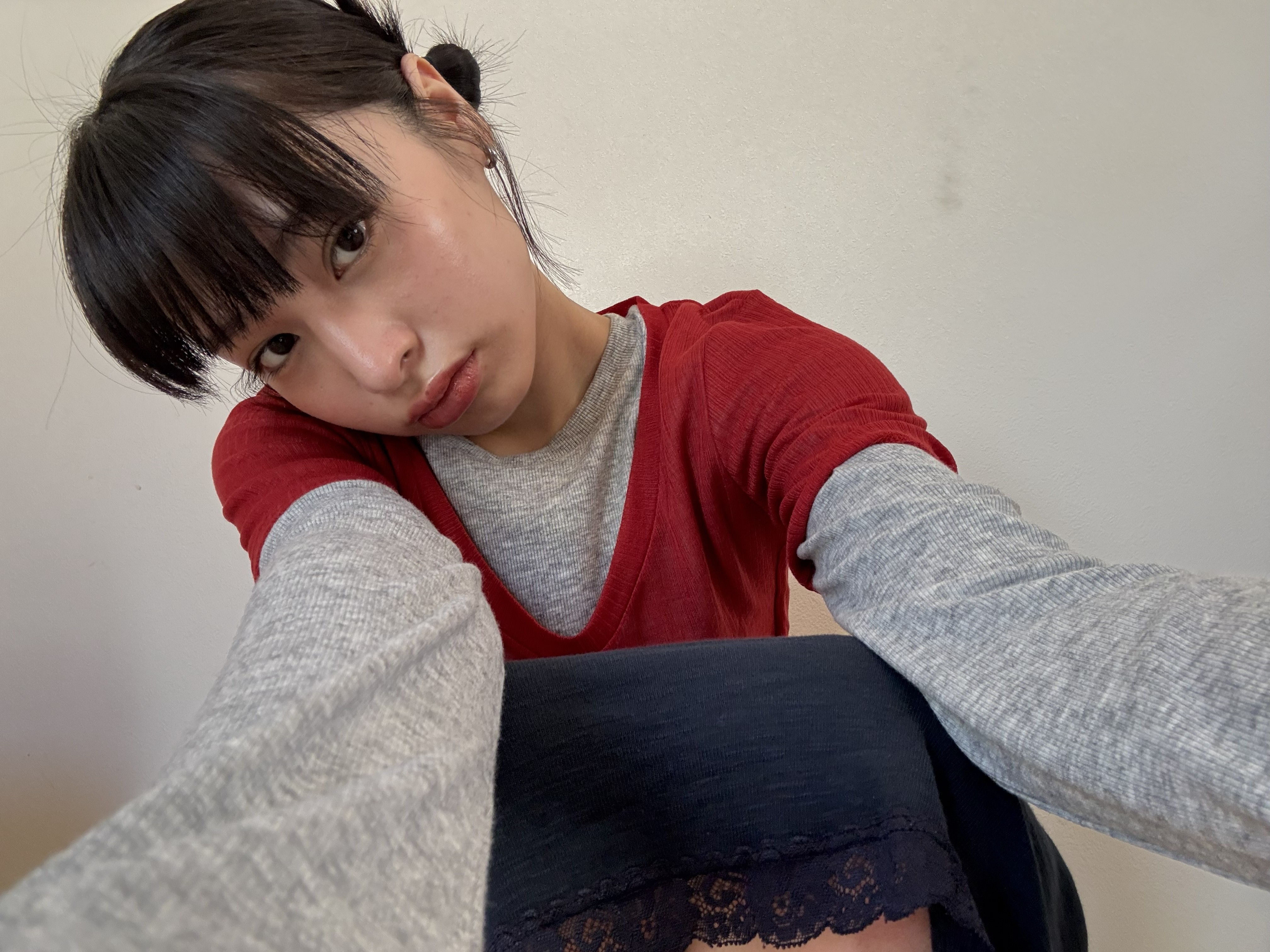 MEGU x Kijun] Layered Jersey Top Red | ファッション通販