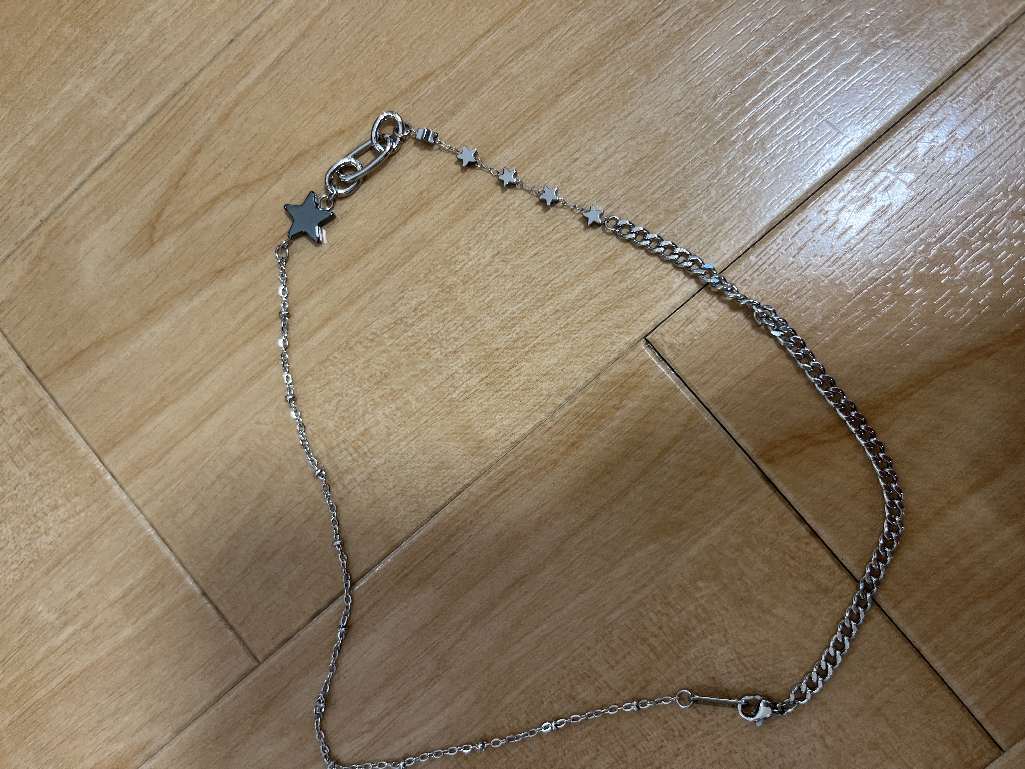 ILLUSORYタッセル リベット シルバーネックレス y2k チェーン 正規店購入 ILLUSORY ネックレス y2k チェーン シルバー