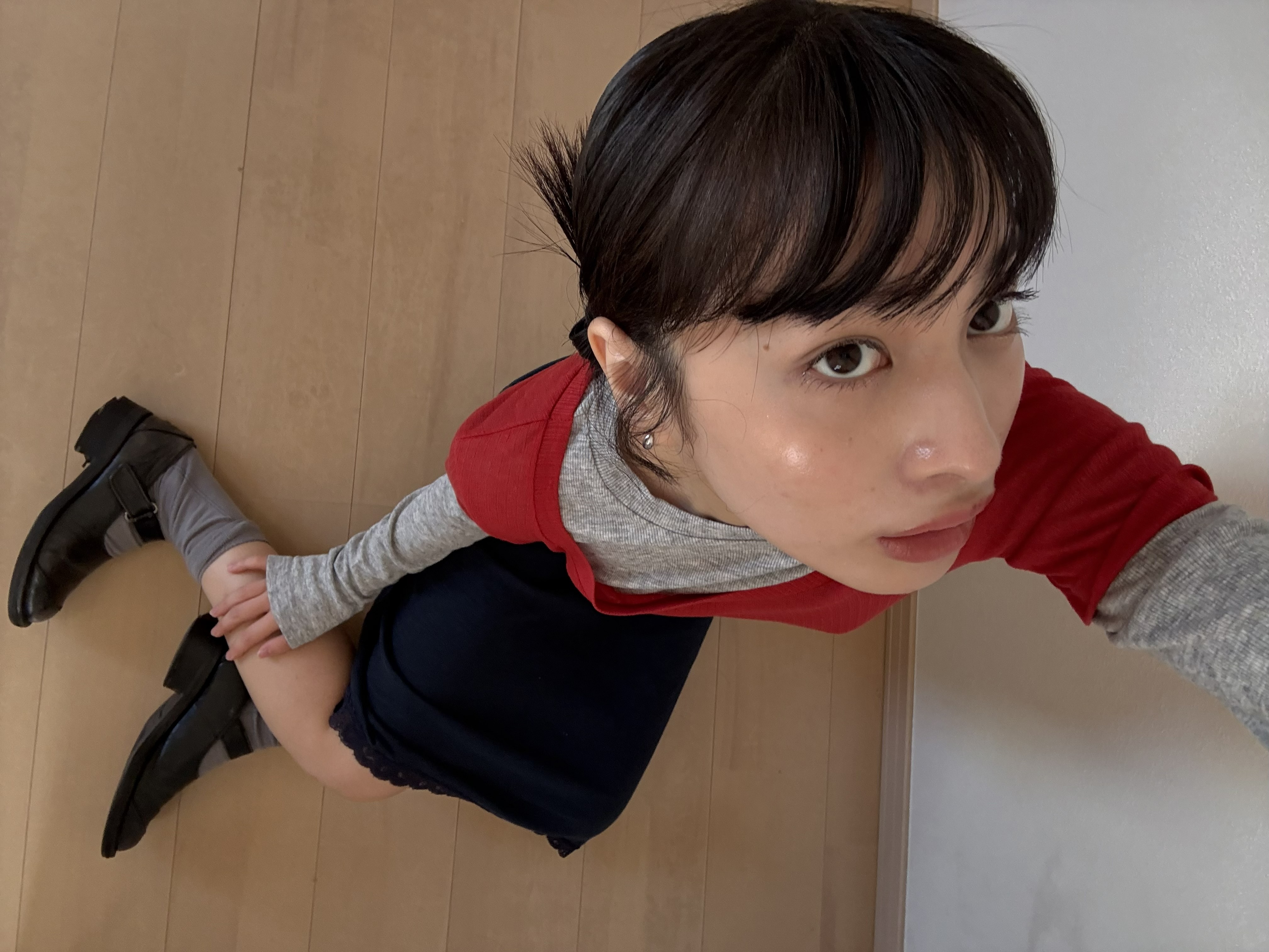 MEGU x Kijun] Layered Jersey Top Red | ファッション通販