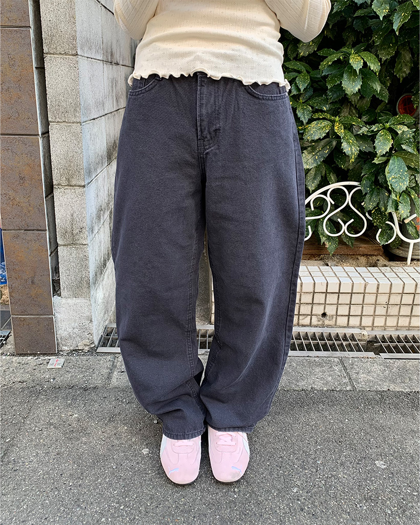 コットンウォッシュカーブドパンツ