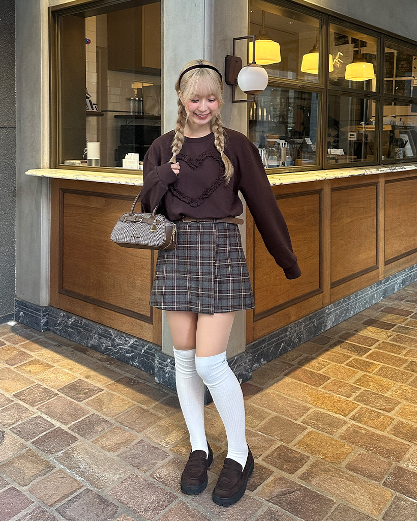 ベルトセットチェックポイントスカートショートパンツ | ファッション