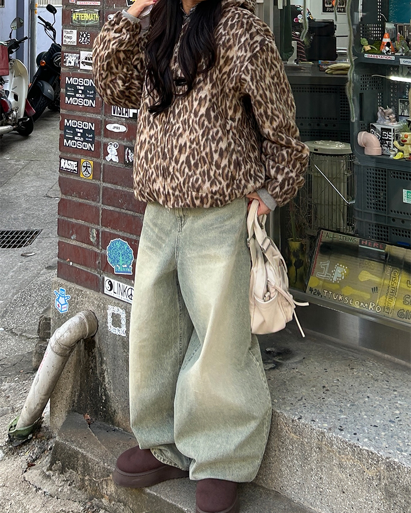 スーパーワイドバルーングリーンジーンズ | ファッション通販サイト NUGU