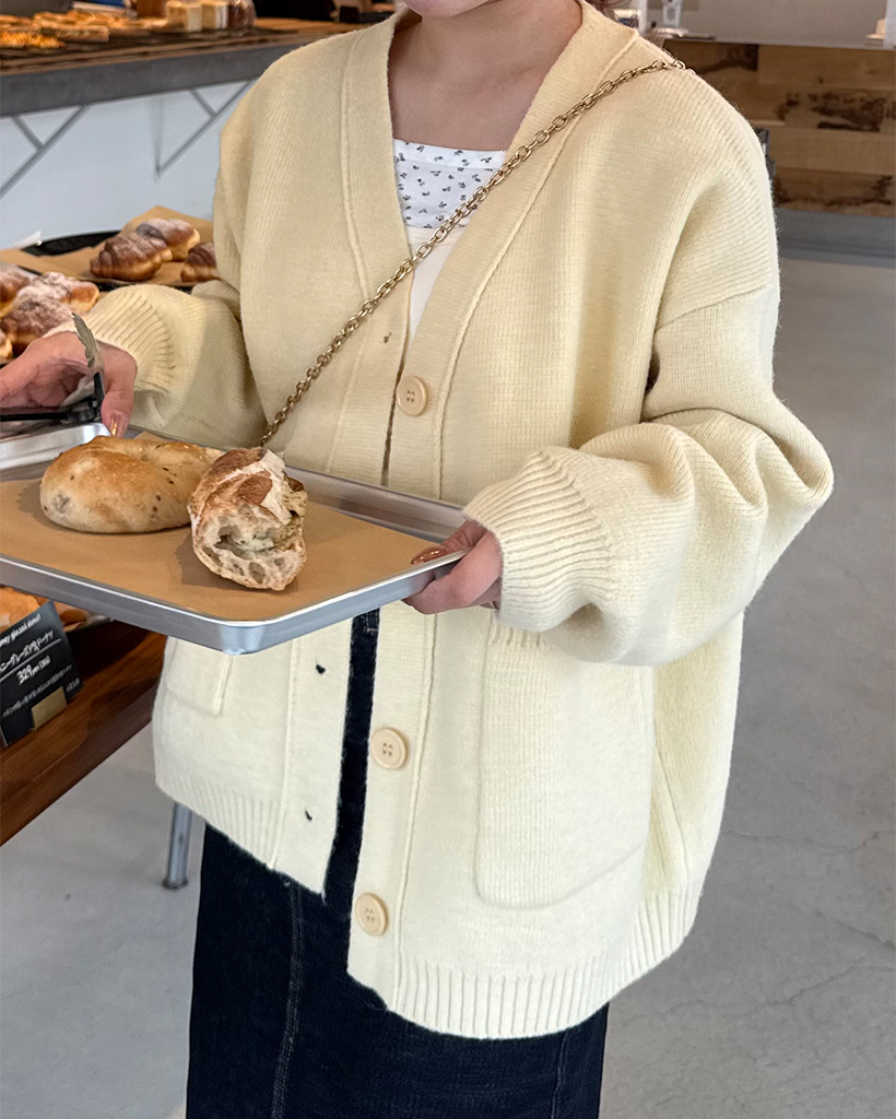 スクエアポケットオーバーフィットカーディガン | ファッション通販