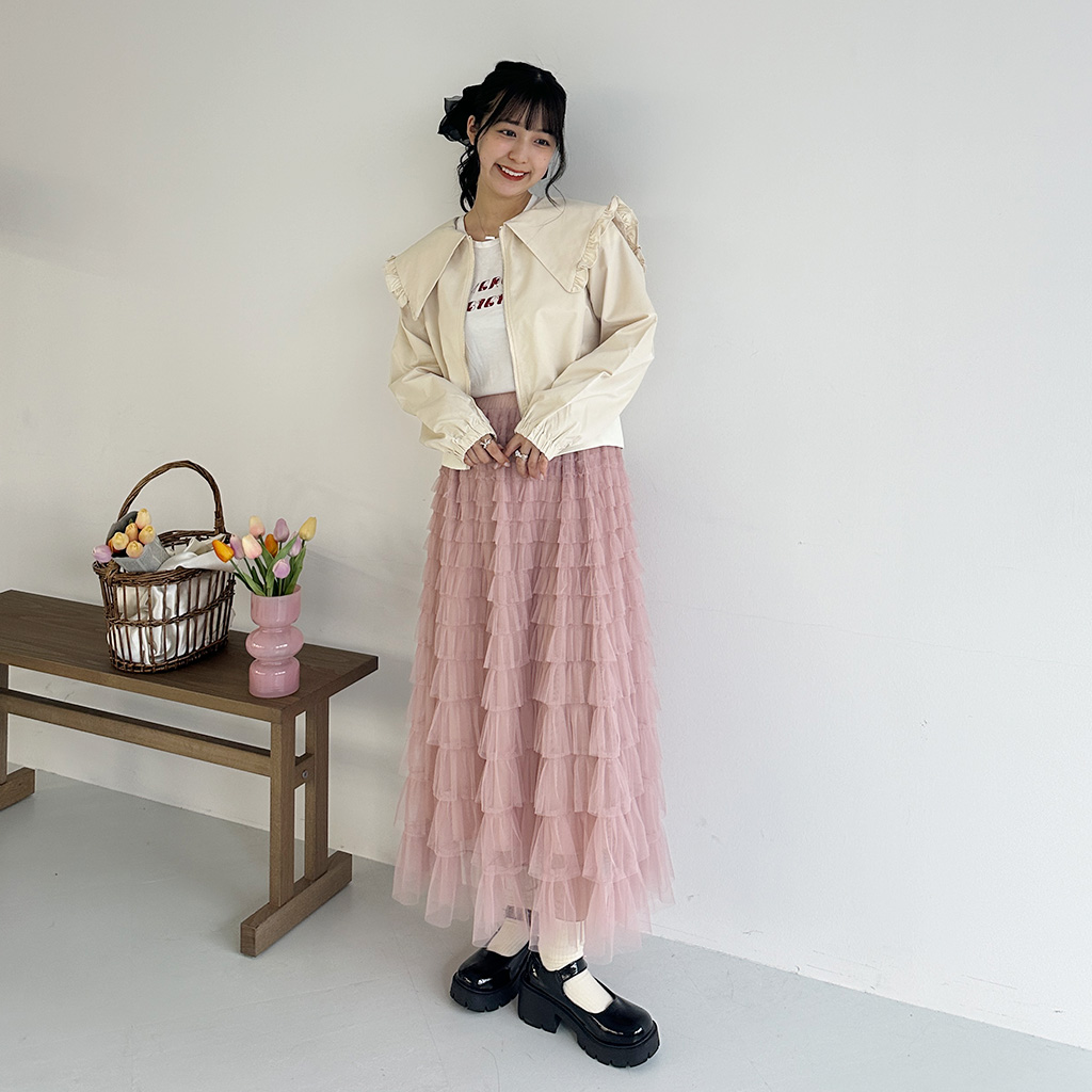ビッグカラーフリルジャケット | ファッション通販サイト NUGU