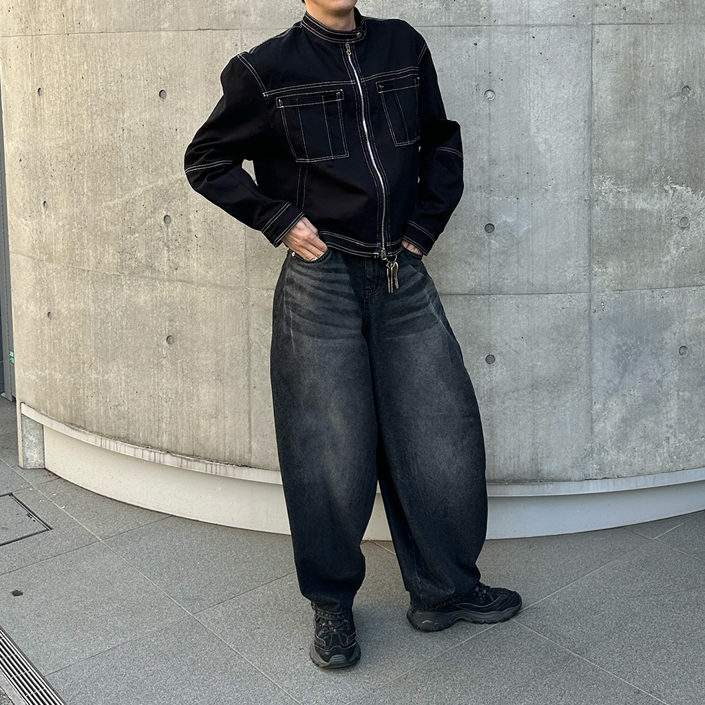 Washed Jeans Unisex バルーンパンツ ウォッシュド 取外し可能 ウォッシュバルーンワイドパンツ | ファッション通販サイト NUGU