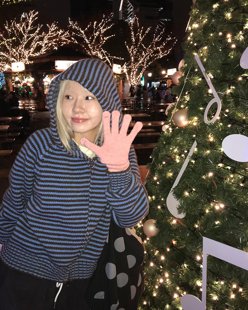 ボーダーニットパーカー