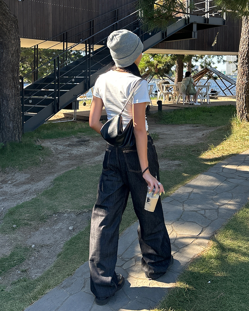 Fadepants ブラックワイドデニムパンツ 12.5oz ワイドテーパード 加工ブラックデニムパンツ FN-PA
