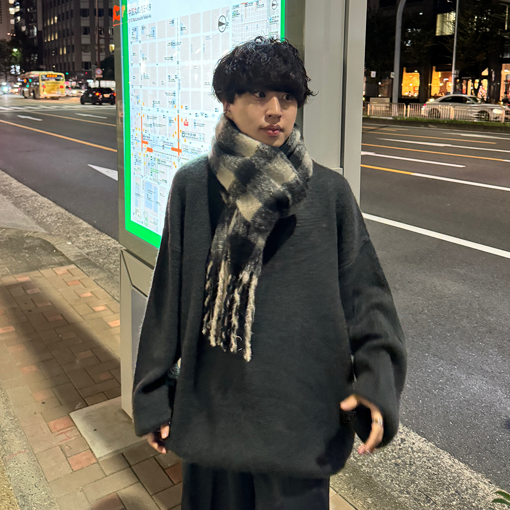 ギンガムチェックマフラー