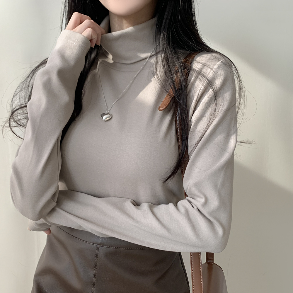 無地ハイネック長袖Tシャツ(7color) | ファッション通販サイト NUGU