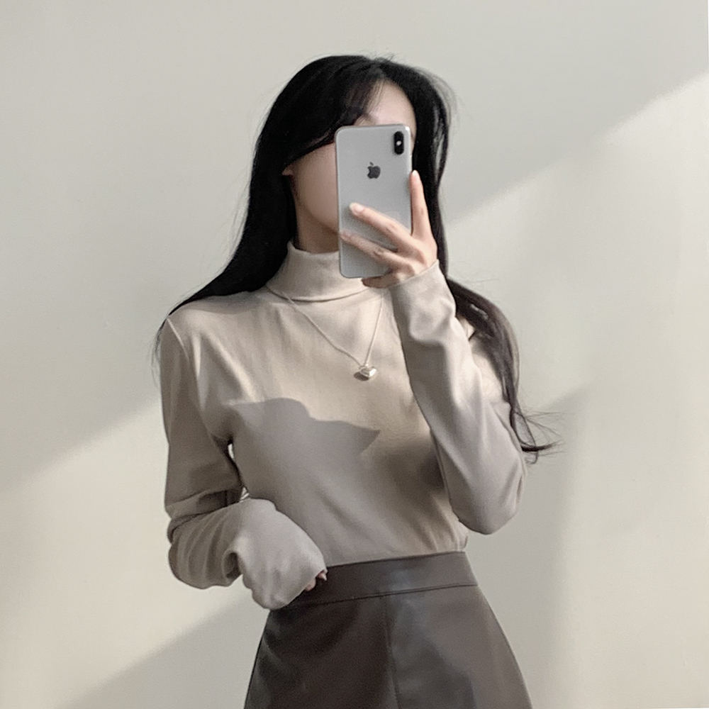 無地ハイネック長袖Tシャツ(7color) | ファッション通販サイト NUGU