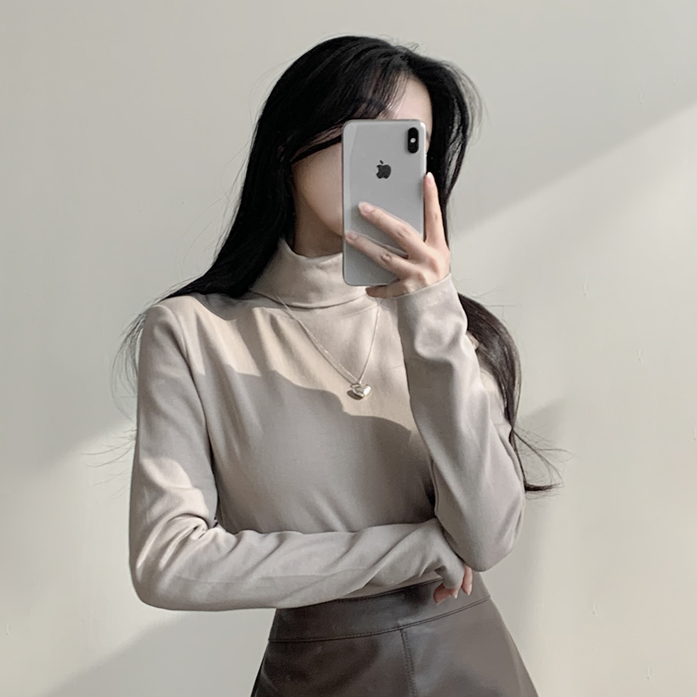無地ハイネック長袖Tシャツ(7color) | ファッション通販サイト NUGU