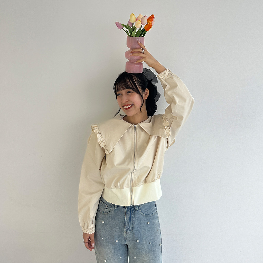 ミュラー　フリルジャケット オーバーサイズフリルライダース – pium