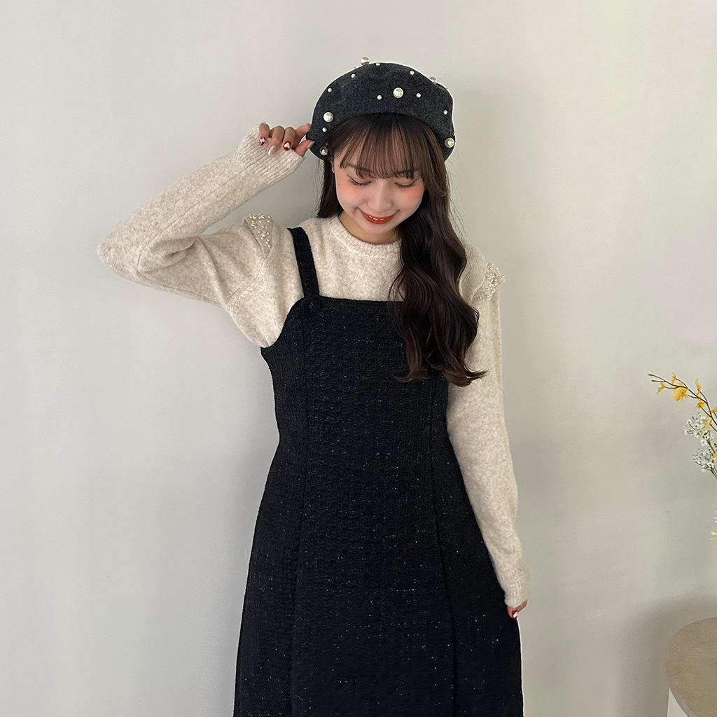 23SS セオリーリュクス Crevon Inger ツイード ワンピース 美品✨23SS セオリーリュクス Crevon Inger ツイード ワンピース