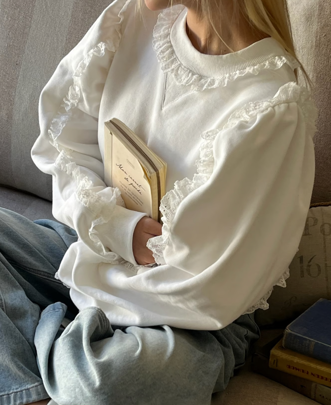 即日発送 Treaturself lace frill cotton sweat lace frill cotton sweat | ファッション通販サイト NUGU