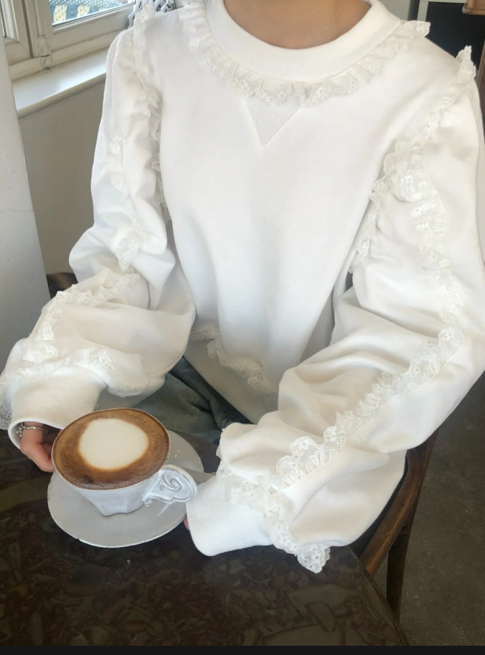 Treat ürself lace frill cotton sweat lace frill cotton sweat | ファッション通販サイト NUGU