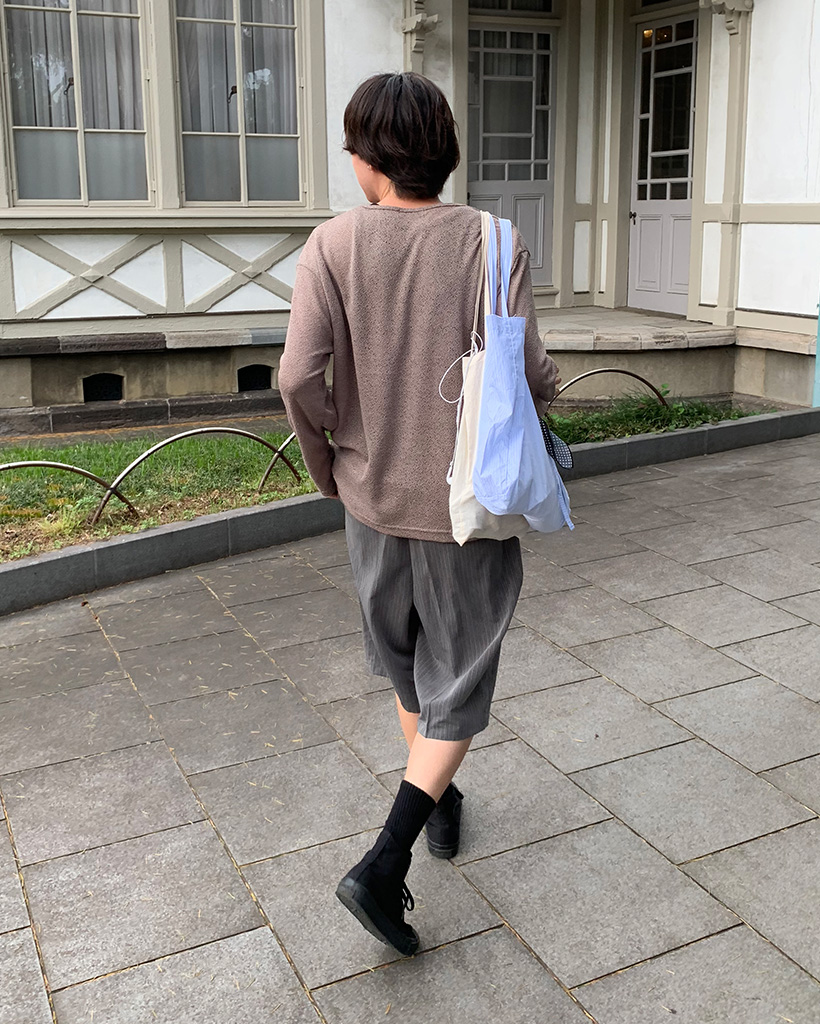 ユニセックス）ストライプバミューダパンツ | ファッション通販