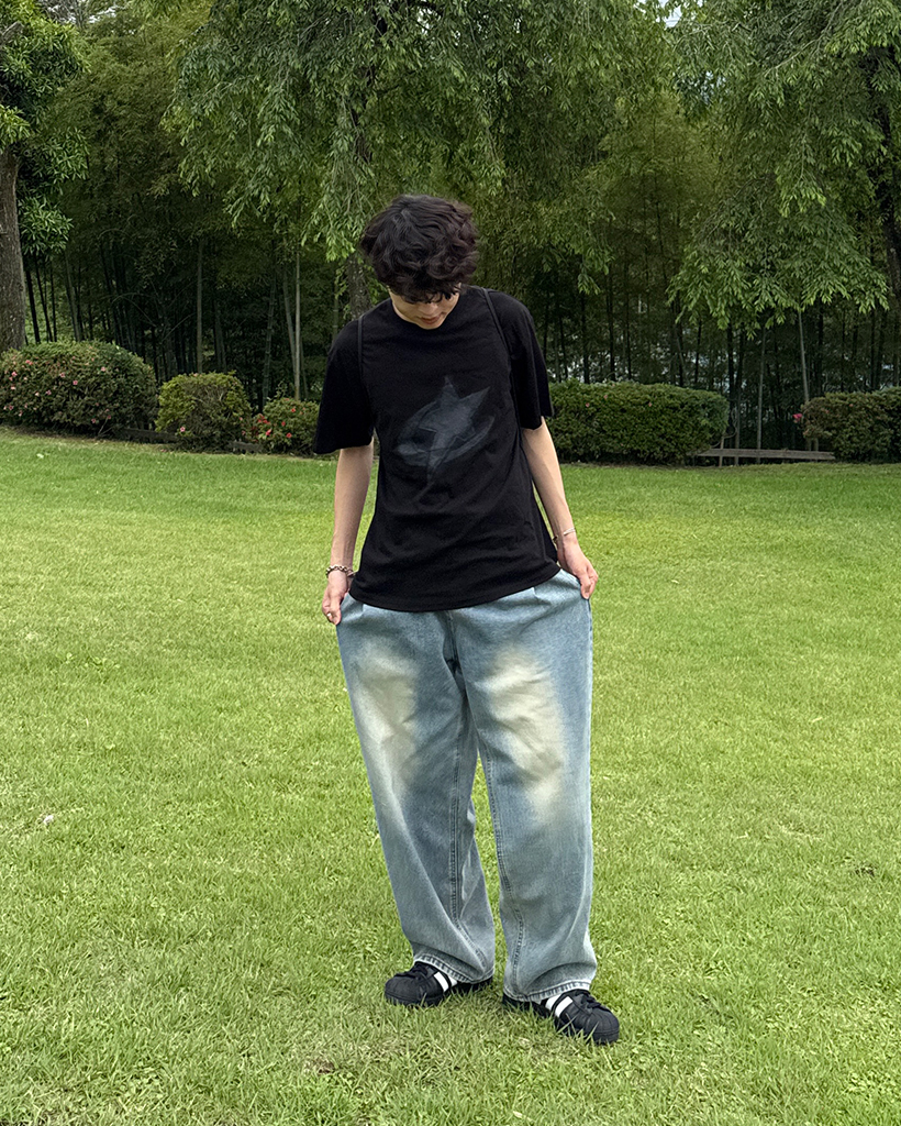 ユニセックス）ワンタックバルーンデニムパンツ | ファッション