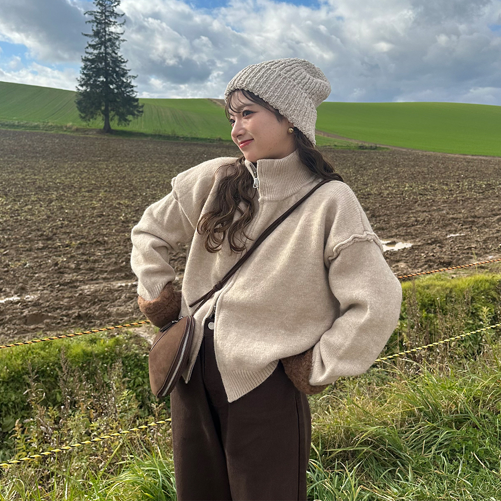 タートルネックニットジップアップ | ファッション通販サイト NUGU