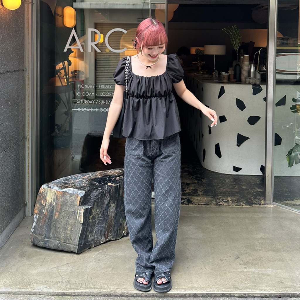ワイドデニム ダイヤモンドポイントデニムパンツ | ファッション通販サイト NUGU