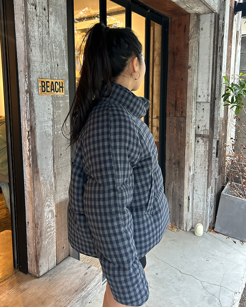 ギンガムチェックフェイクダウンジャケット | ファッション通販サイト NUGU