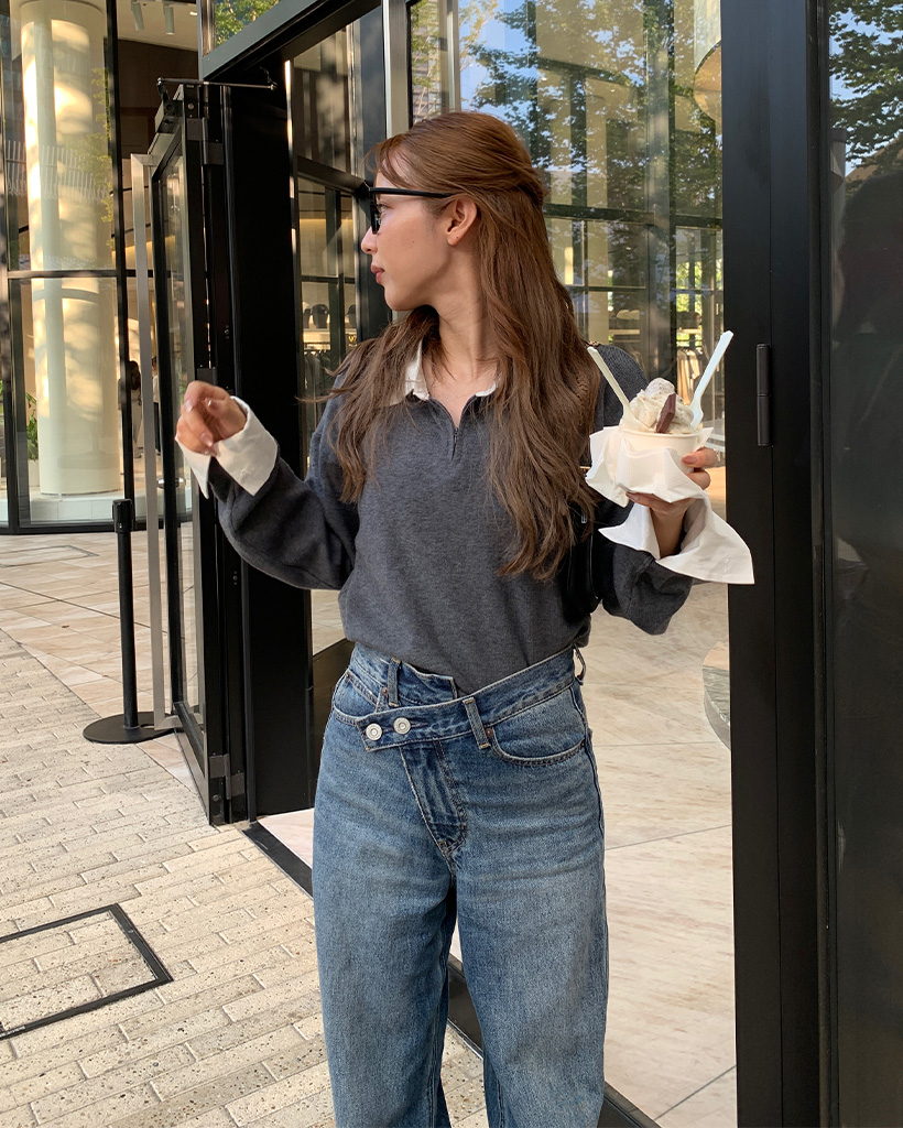 Niinaページ ラインニットベスト(M(150cm) 紺): ジュニア - ナルミヤ