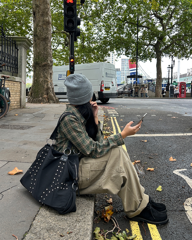 ワンポケットセミクロップドタータンチェックシャツ