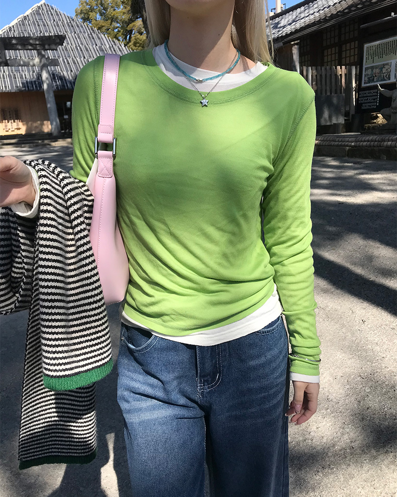 テンセルベーシックロングスリーブTシャツ