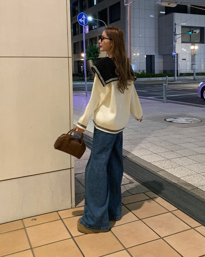 セーラーカラーニットカーディガン | ファッション通販サイト NUGU