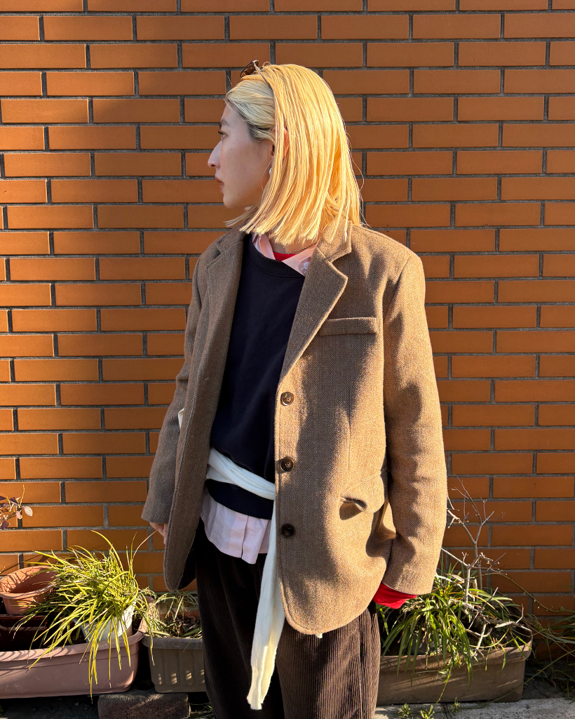 ヘリンボーンフラップポケットジャコット