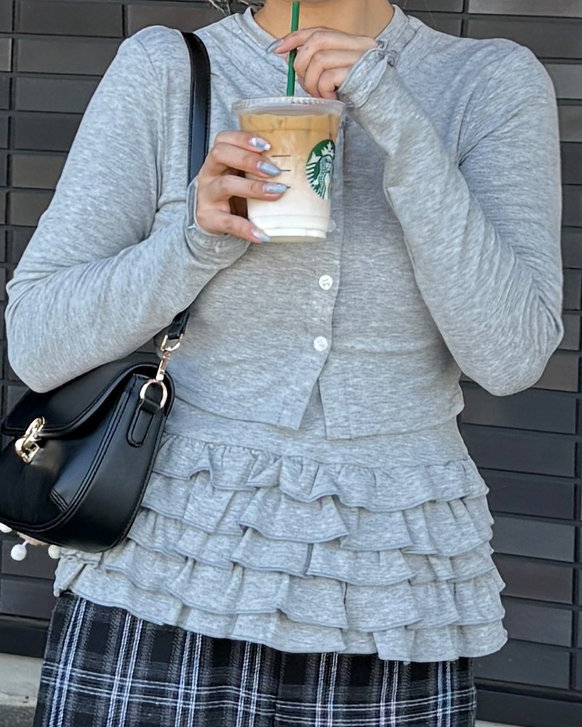 カンカンフリルレイヤードカーディガン | ファッション通販サイト NUGU