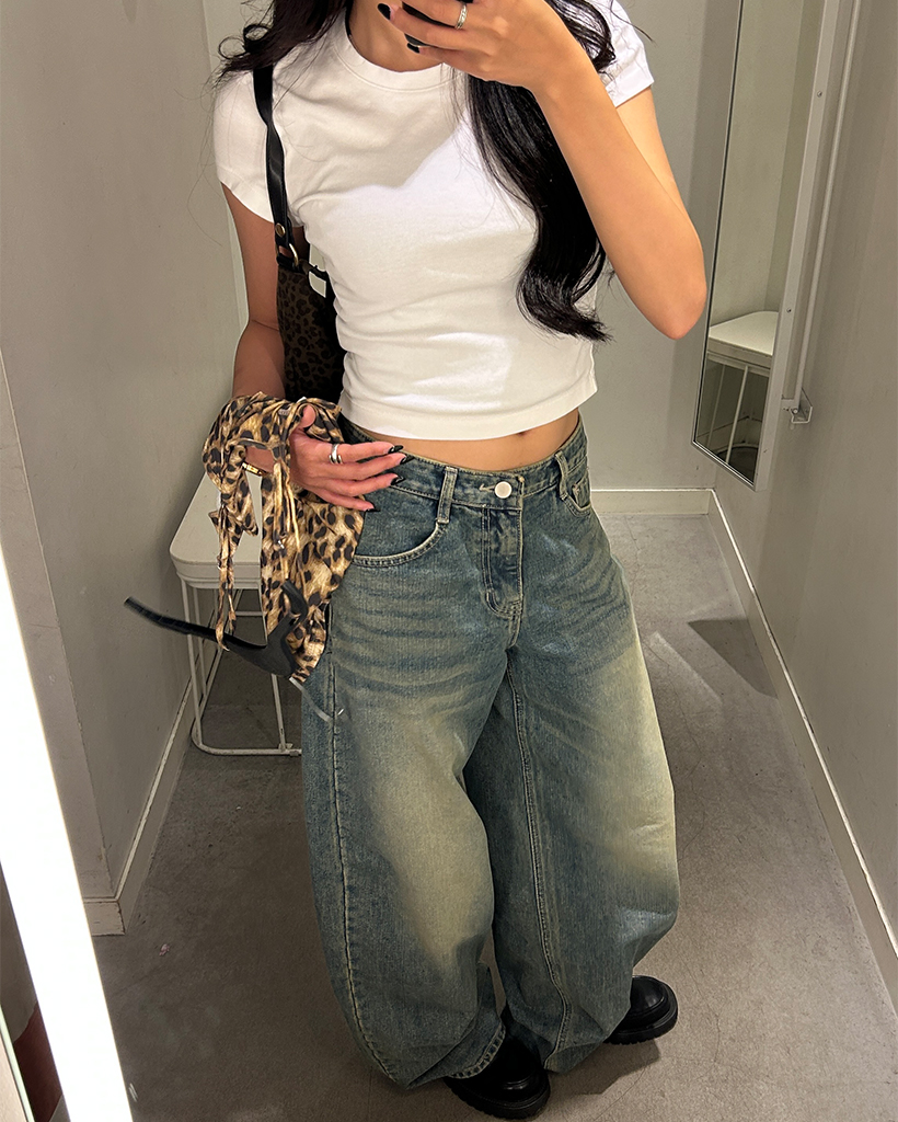 ◇新着◇【boohoo】エクストリームバギーウォッシュジーンズ ポケットロゴウォッシュドバギーデニム – 100StarS