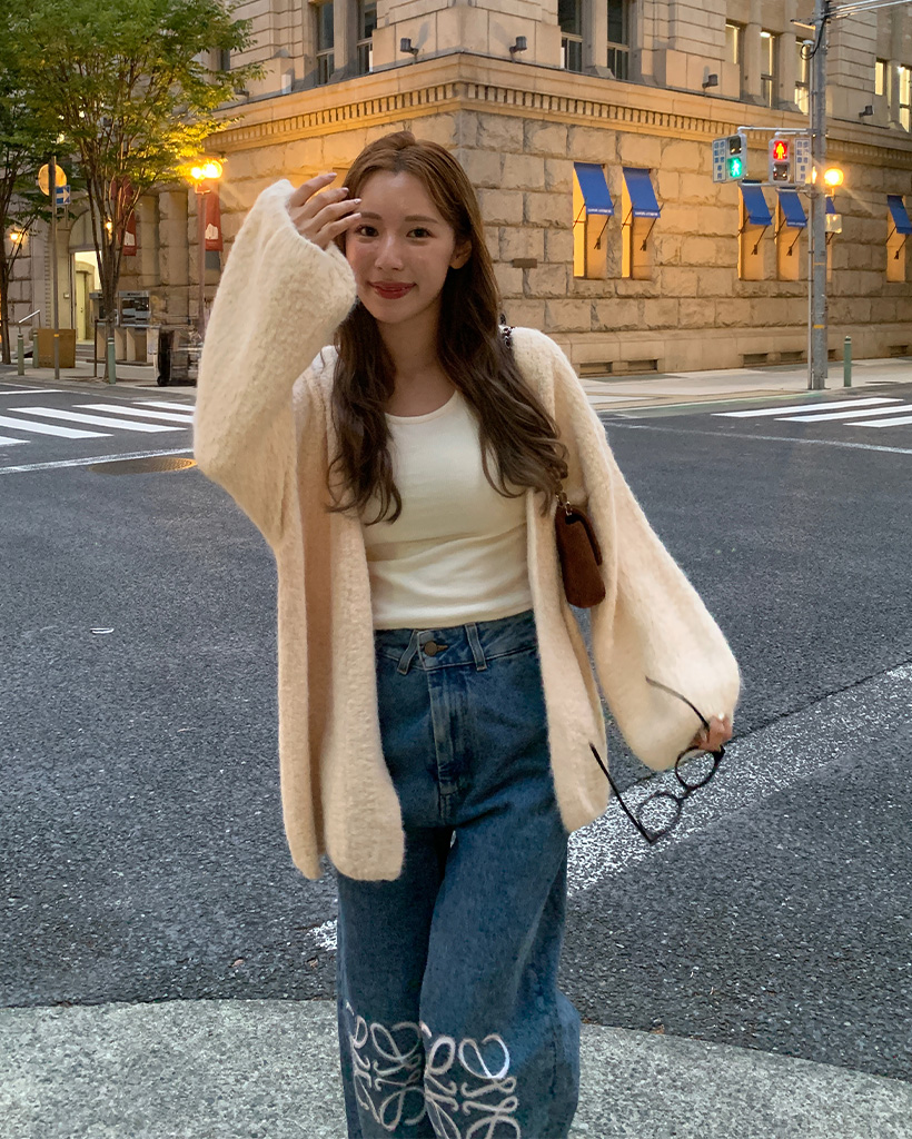 バルーンオープンオーバーサイズカーディガン | ファッション通販