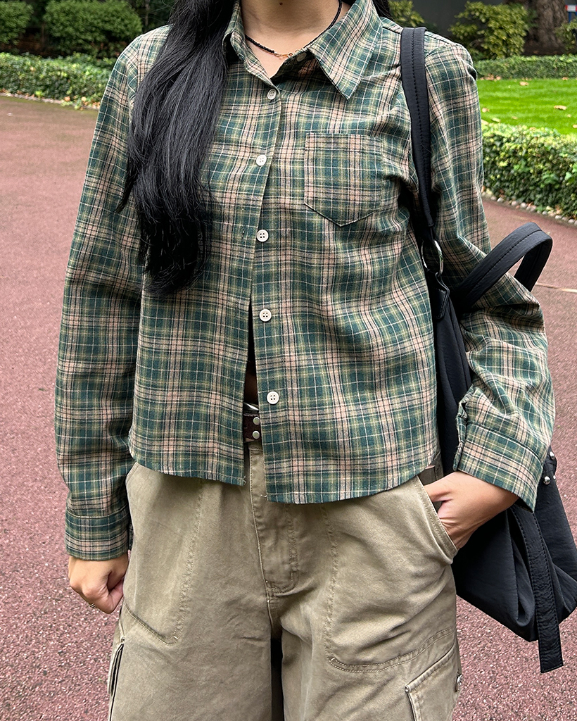 【美品】Clip.tab タータンチェック リネン 半袖シャツ studio CLIP（スタディオクリップ）の「ギンガムコットンリネン