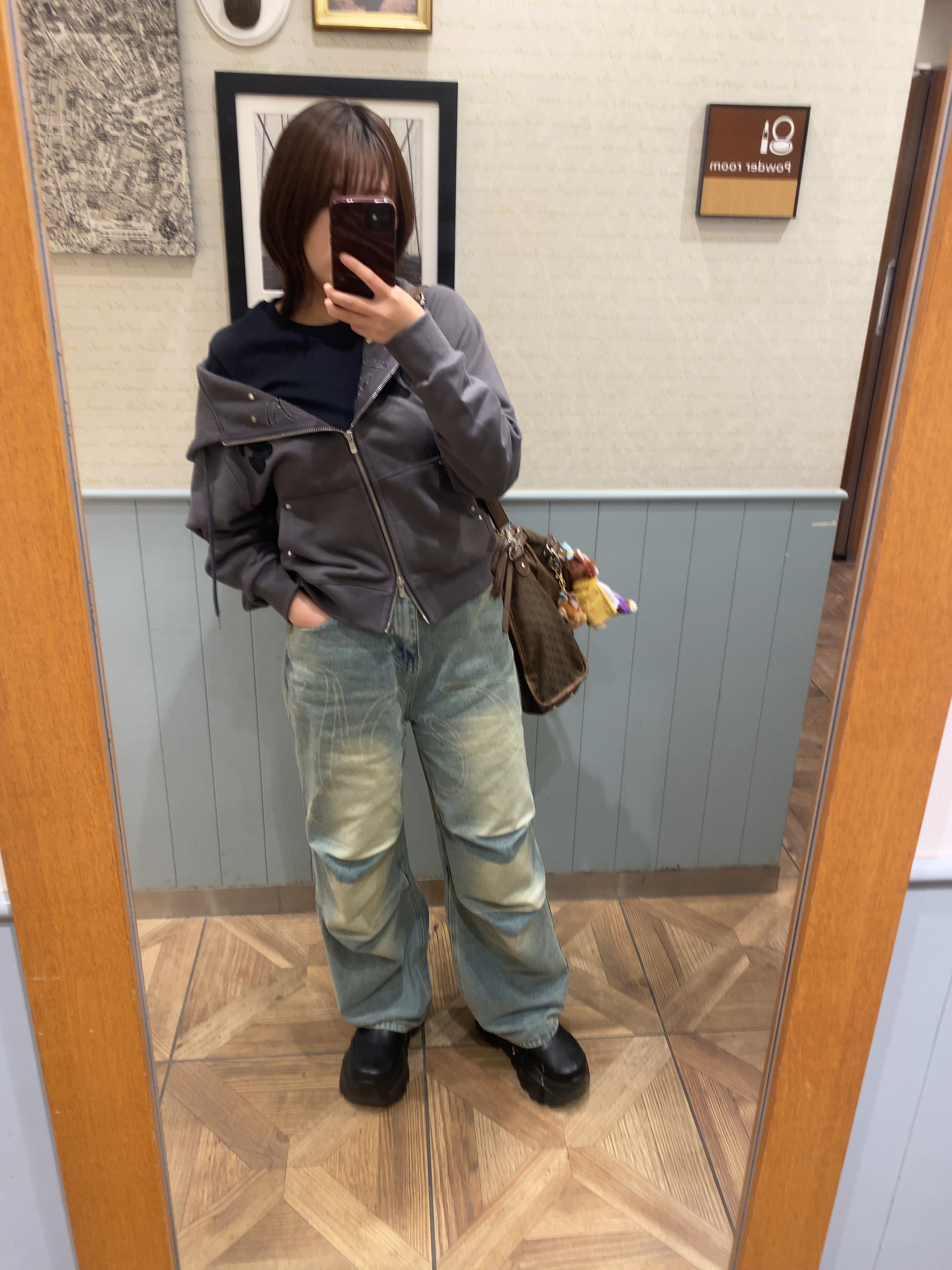 デニム・ジーパン FANCY CLUB ANGEL VINTAGE WASHING PINTUCK PANTS 2colors Angel Vintage Washing Pintuck Pants (Blue) F25QD891 - FANCY