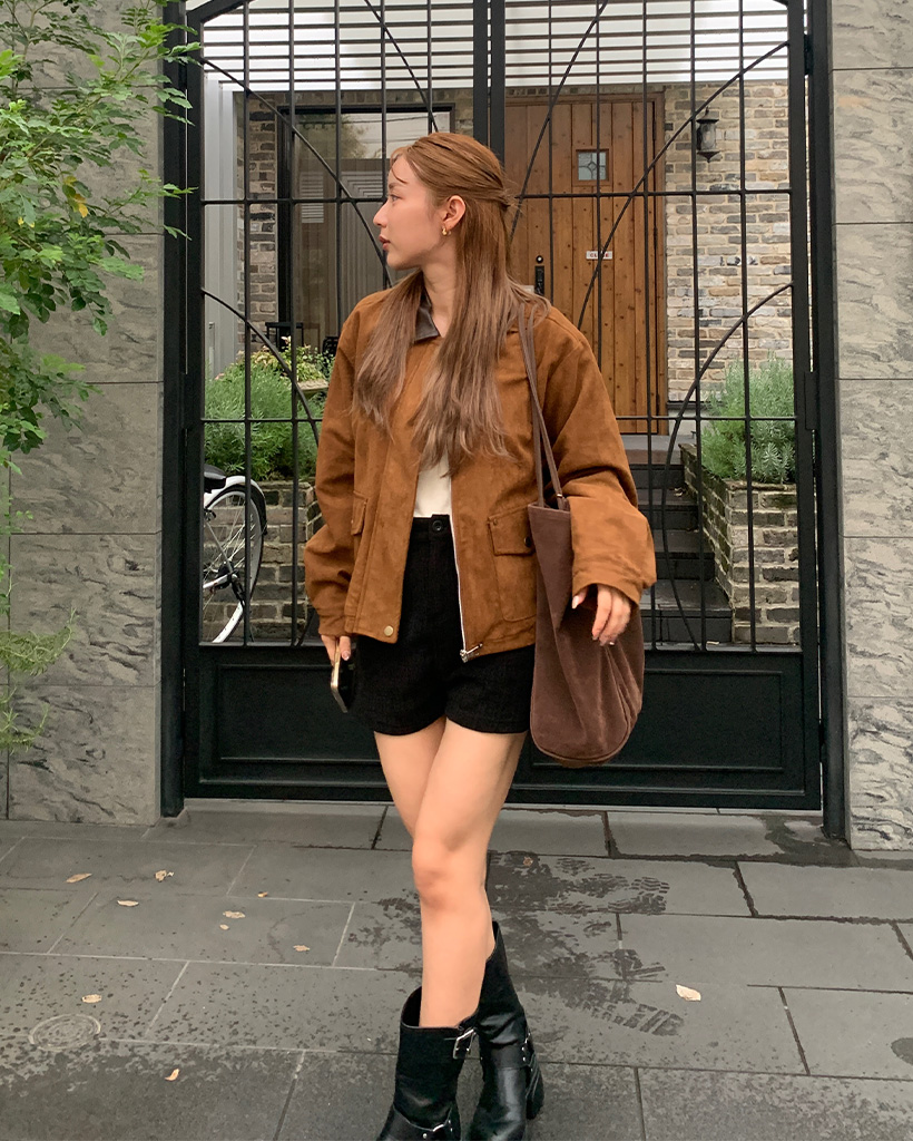 レザーカラーポイントスエードジャケット | ファッション通販サイト NUGU