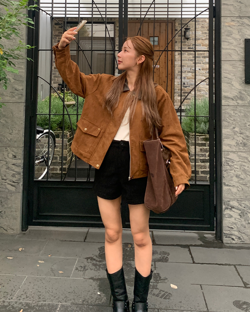 レザーカラーポイントスエードジャケット | ファッション通販サイト NUGU