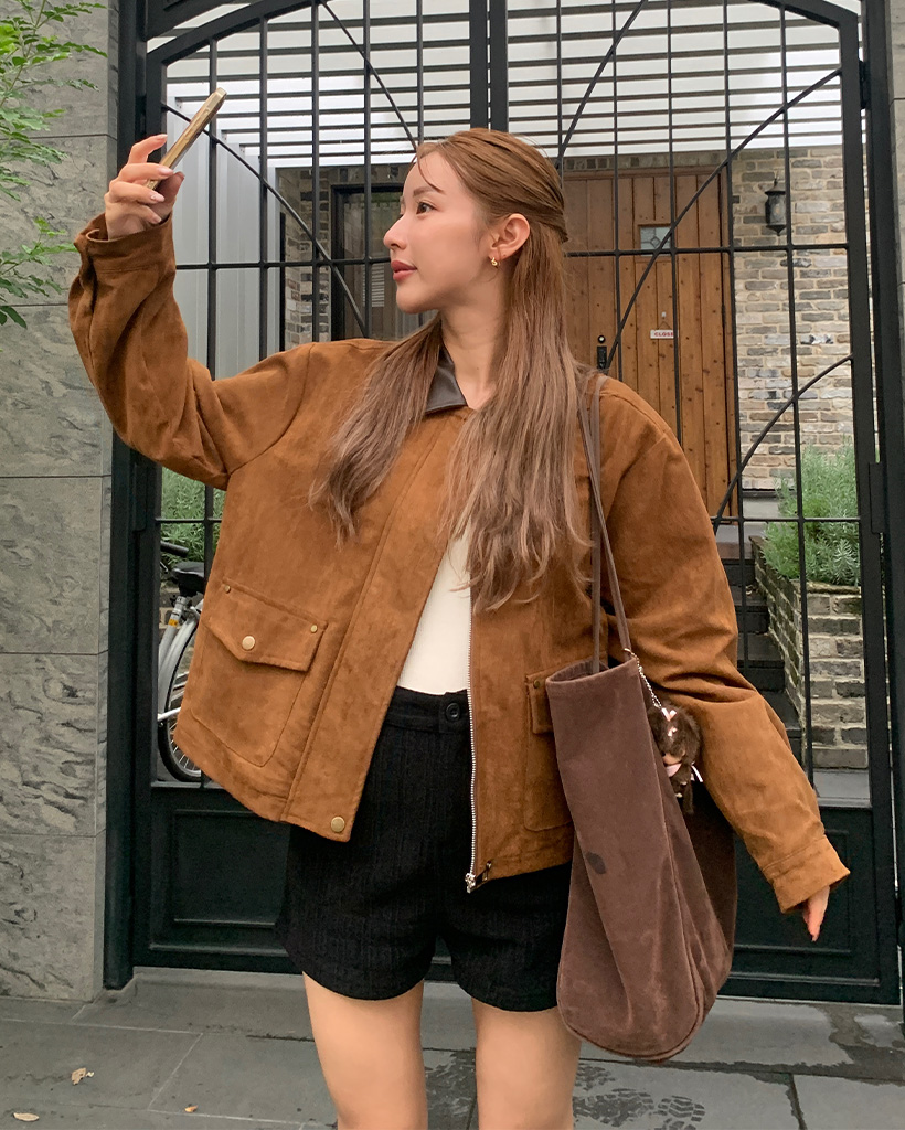 レザーカラーポイントスエードジャケット | ファッション通販サイト NUGU