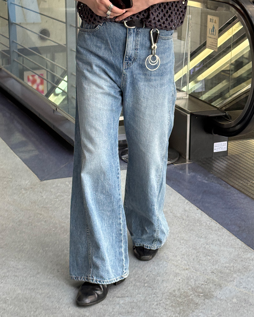 デニムパンツ パンツ ワイド フレア ユニセックス 無地 韓国 ~XL Wrangler（ラングラー）の「Lee/リー【ユニセックス】Wrangler